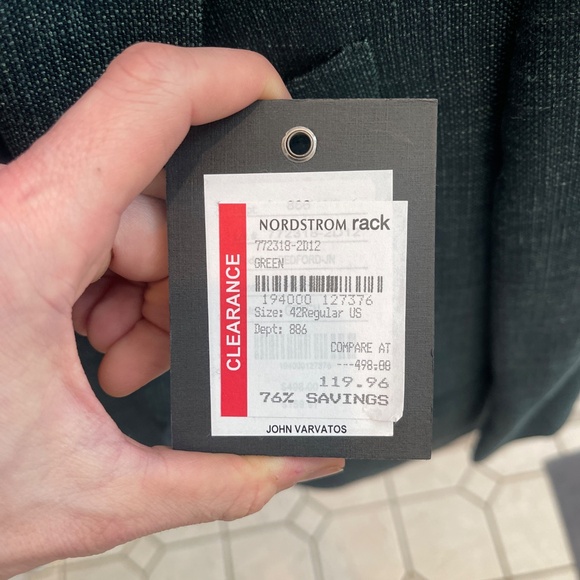 John Varvatos Green Wool Blazer - Picture 4 of 4